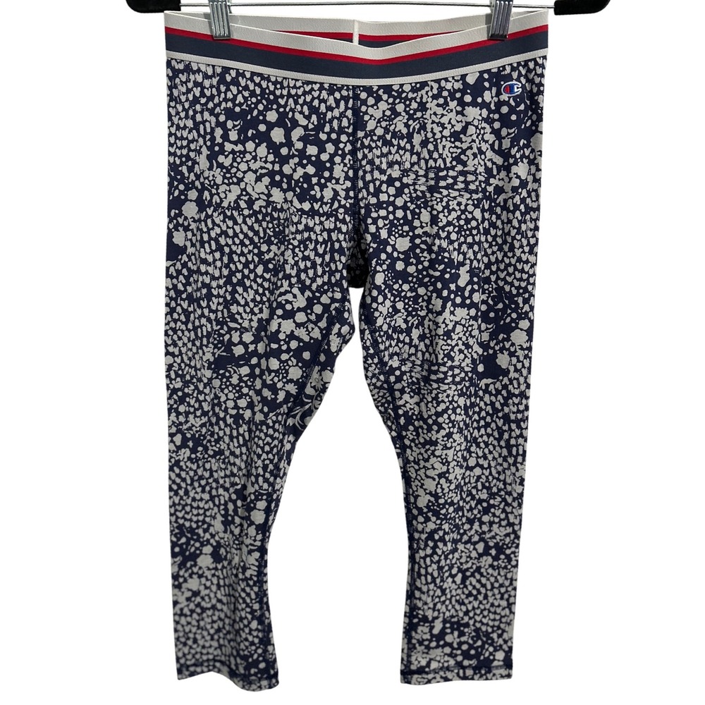 Champion Blue and Gray Patterned Capri Leggings Women's size Medium